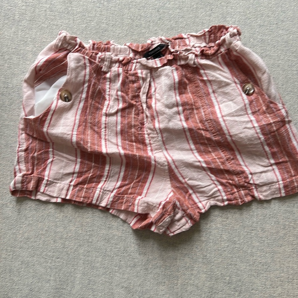 Forever 21 pink stripe linen, short size medium